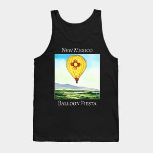 Hot air balloon flying over Albuquerque New Mexico during the Balloon Fiesta. Tank Top